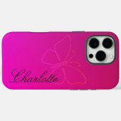 Coques Case-Mate iPhone Grace dans une ligne : Papillon Silhouette (Verso (horizontal))