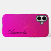 Coques Case-Mate iPhone Grace dans une ligne : Papillon Silhouette (Verso (horizontal))