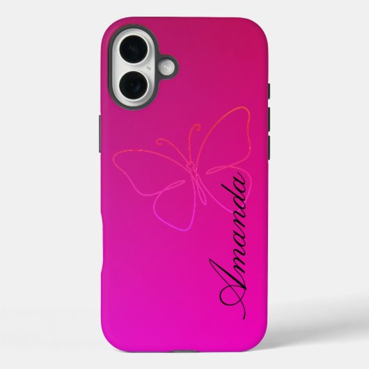 Coques Case-Mate iPhone Grace dans une ligne : Papillon Silhouette (Verso)
