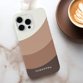 Coques Case-Mate iPhone Gradient Brown personnalisé Nom moderne Chic Retro