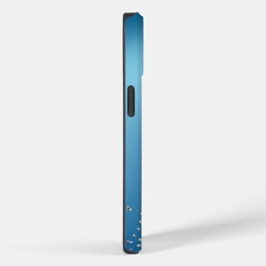 Coques Case-Mate iPhone Gradient Ciel Bleu Silver Confetti (Verso / Droite)