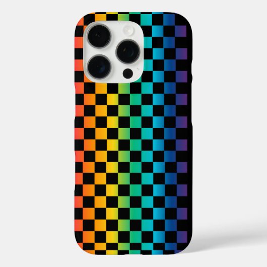 Coques Case-Mate iPhone Gradient LGBTQ À damiers Rainbow Pride (Verso)