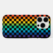 Coques Case-Mate iPhone Gradient LGBTQ À damiers Rainbow Pride (Verso (horizontal))