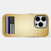 Coques Case-Mate iPhone Gradient or mince en ligne rouge (Verso (horizontal))