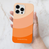 Coques Case-Mate iPhone Gradient orange personnalisé Nom moderne brillant