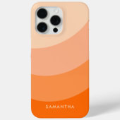 Coques Case-Mate iPhone Gradient orange personnalisé Nom moderne brillant (Verso)