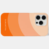 Coques Case-Mate iPhone Gradient orange personnalisé Nom moderne brillant (Verso (horizontal))