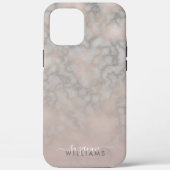 Coques Case-Mate iPhone Gradient rose or et gris élégant marbre (Verso)