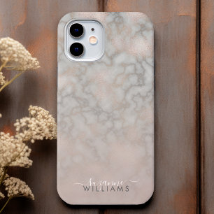 Case-Mate iPhone Case Gradient rose or et gris élégant marbre