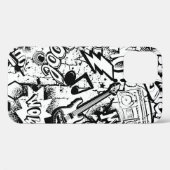 Coques Case-Mate iPhone Graffiti Abstrait en noir et blanc (Verso (horizontal))