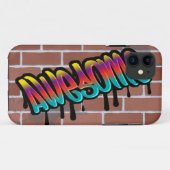 Coques Case-Mate iPhone graffiti art génial sur mur de briques (Dos (Horizontal))