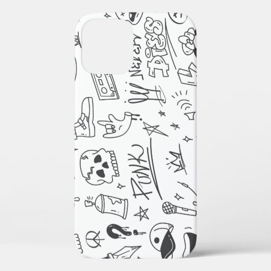 Coques Case-Mate iPhone Graffiti Doodles : Punk Music Scribble (Verso)