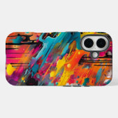 Coques Case-Mate iPhone Graffiti éclaboussé de chaos vif (Verso (horizontal))