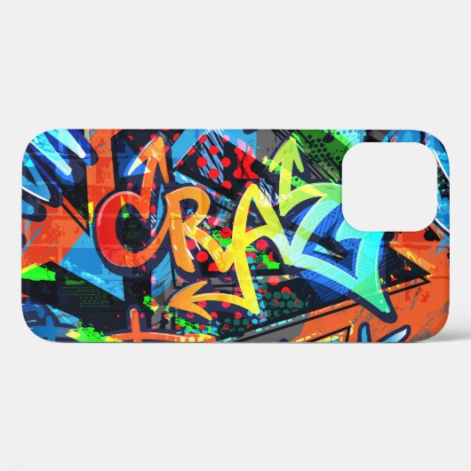 Coques Case-Mate iPhone Graffiti lumineux, design graphique urbain. (Verso (horizontal))