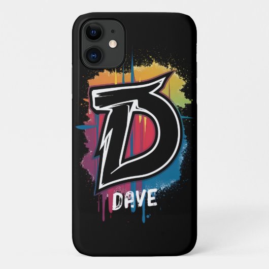 Coques Case-Mate iPhone Graffiti Style Lettre "D" Monogramme personnalisab (Dos)