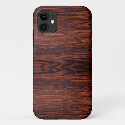 Coques Case-Mate iPhone Graine de bois foncé en acajou | motif en bois bru (Dos)