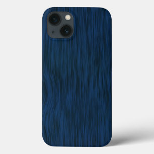 Etui iPhone 13 Grains de bois brut apparence Arrière - plan Bleu