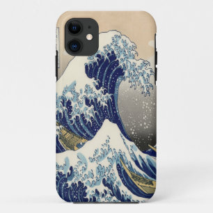 Coque iPhone 11 Grand 葛飾北斎 "神奈川沖浪裏" de beaux-arts de vague