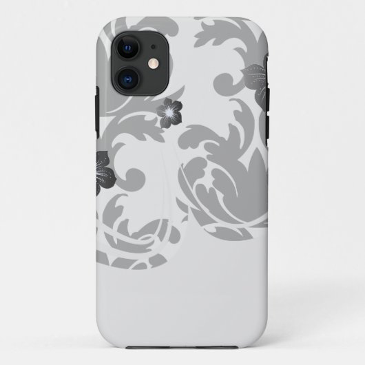 Coques Case-Mate iPhone grand damassé blanc et noir gras (Dos)