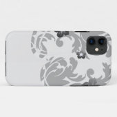 Coques Case-Mate iPhone grand damassé blanc et noir gras (Dos (Horizontal))