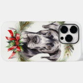 Coques Case-Mate iPhone Grand Dane Noël Wreath Festive Pup (Verso (horizontal))