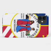 Coques Case-Mate iPhone GRAND Drapeau IMPRIMÉ Détroit (Dos (Horizontal))