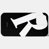 Coques Case-Mate iPhone Grand Initial | Typographie Moderne | Noir (Verso (horizontal))