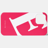 Coques Case-Mate iPhone Grand Initial | Typographie Moderne | Rose (Verso (horizontal))