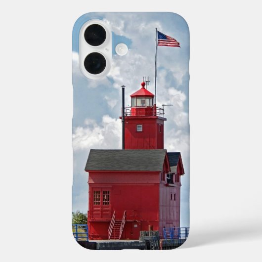 Coques Case-Mate iPhone Grand phare rouge dans le Michigan (Verso)