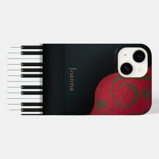 Coques Case-Mate iPhone Grand Piano noir Whimsical Personnalisé (Verso (horizontal))