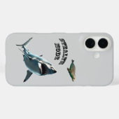 Coques Case-Mate iPhone Grand requin blanc traquant un phoque sous l'eau U (Verso (horizontal))