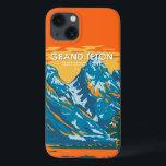 Case-Mate iPhone Case Grand Teton National Park Wyoming Vintage<br><div class="desc">Design d'illustration vectorielle Grand Teton. Le parc comprend les principaux sommets de la chaîne de Teton ainsi que la plupart des sections nord de la vallée connue sous le nom de Jackson Hole.</div>