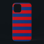 Coques Pour iPhone Grand Thème Nautique Style De Bandes Horizontales<br><div class="desc">Un décor moderne et coloré de rayures horizontales rouges et bleues pour un cadeau personnalisé. Utilisez le lien "Demandez à ce concepteur" pour nous contacter avec vos demandes de design spécial ou pour obtenir de l'aide pour répondre à vos besoins de projet de personnalisation. Une bonne idée cadeau !</div>