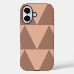 Coques iPhone 16 Grand Triangles géométriques Mocha Mousse Dusty ro