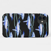 Coques Case-Mate iPhone Grande baleine Poisson Art à l'aquarelle (Dos (Horizontal))