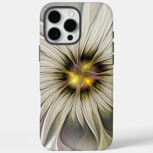 Coques Case-Mate iPhone Grande Fleur d'ivoire, Abstrait Art Fractal Modern (Verso)