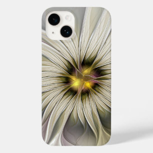 Coque Pour iPhone 14 Grande fleur d'ivoire, art fractal moderne abstrai