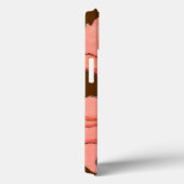 Coques Case-Mate iPhone Grande Fleur rose avec Arrière - plan rouge profon (Verso / Droite)