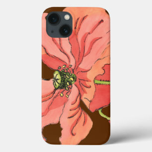 Coques Pour iPhone Grande fleur rose avec l'arrière - plan