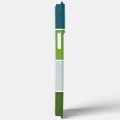 Coques Case-Mate iPhone Grandes bandes en bleu et vert avec Monogrammes (Verso / Droite)