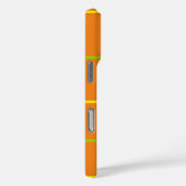 Coques Case-Mate iPhone Grandes bandes vert orange monogramme (Verso / Droite)