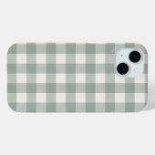 Coques Case-Mate iPhone Grandes en vichy chèques plis vert sage clair (Verso (horizontal))