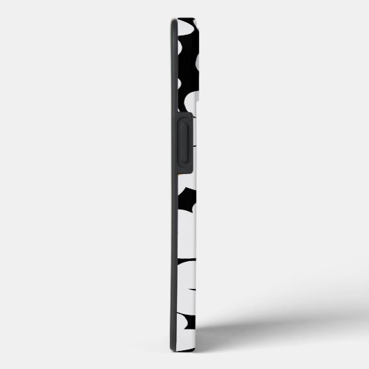 Coques Case-Mate iPhone Grandes Fleurs Blances Blances Retro Design Noir (Verso / Droite)
