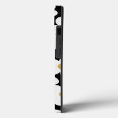 Coques Case-Mate iPhone Grandes Fleurs Blances Blances Retro Design Noir (Verso / Gauche)