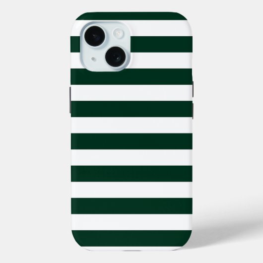 Coques Case-Mate iPhone Grandes vertes foncées et blanches (Verso)