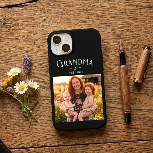 Coques Case-Mate iPhone Grandma Established Custom Name Year Photo Black