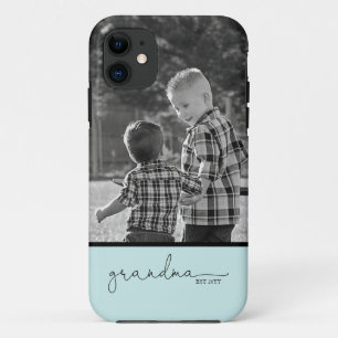 Case-Mate iPhone Case Grandma Script avec photo Turquoise