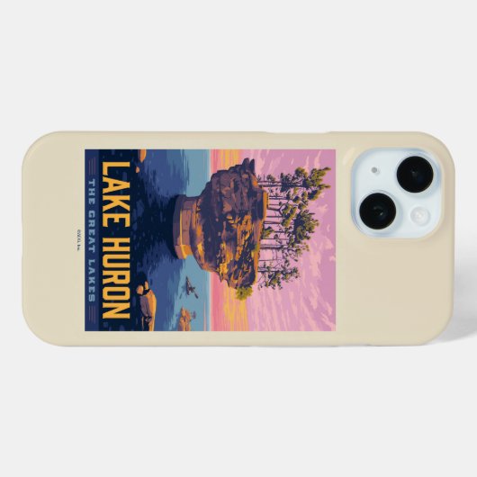 Coques Case-Mate iPhone Grands Lacs | Lac Huron (Verso (horizontal))
