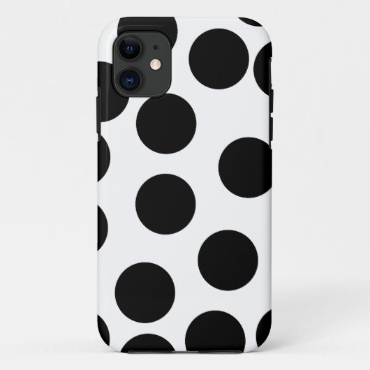 Coques Case-Mate iPhone Grands points. Modèle noir et blanc (Dos)