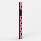 Coques Case-Mate iPhone Grands points noirs sur fond rose chaud (Dos/Droite)